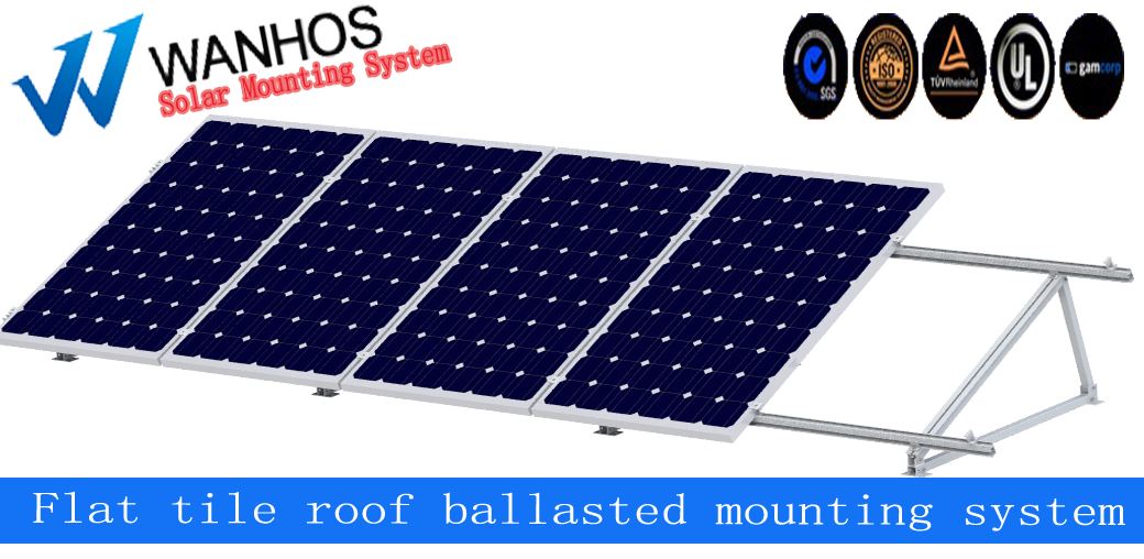 Flat tile roof ballasted mounting system