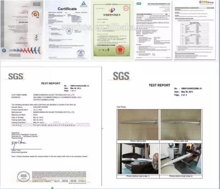 certificat de monte au sol sur pieu solaire solar pile ground mounts certificate