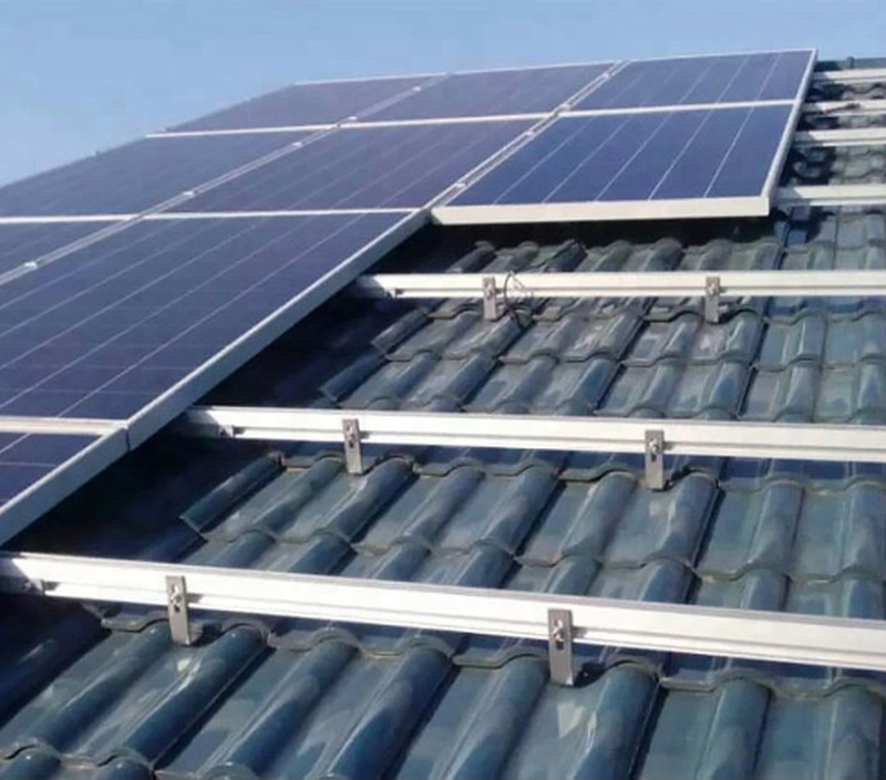 Solar Pv Aluminium Mounting Rail Installation Real Scene Solar Pv Aluminium Mounting Rail Installation Real Scene