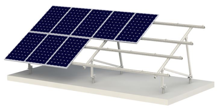 Structure double portrait pour montage sur panneau solaire